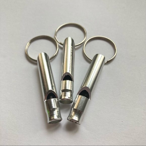 3 Whistles Keychain Key Chain Camping Hiking Lost Kids Personal Safety Adventure - Picture 10 of 11